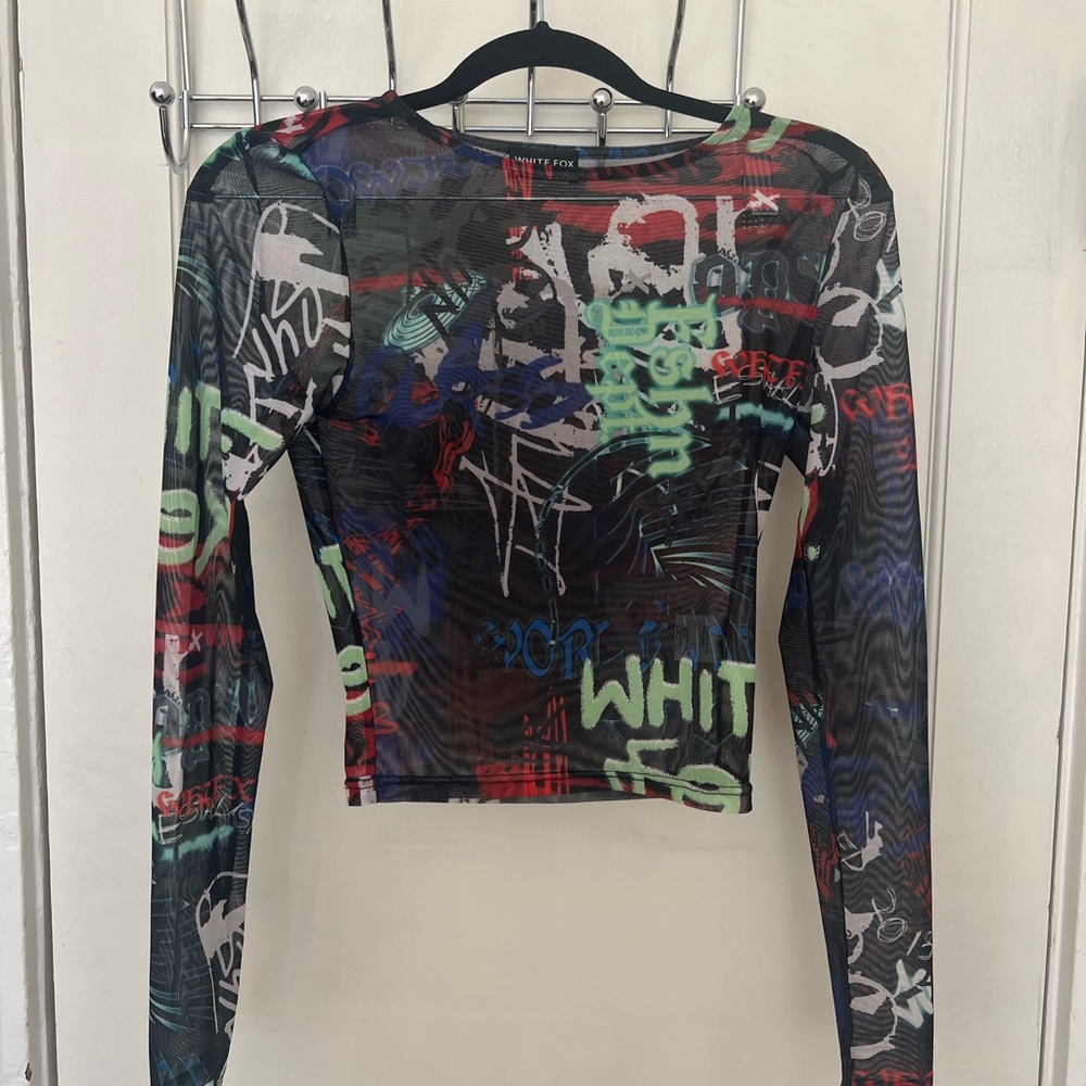 WHITE FOX GRAFFITI MESH LONG SLEEVE